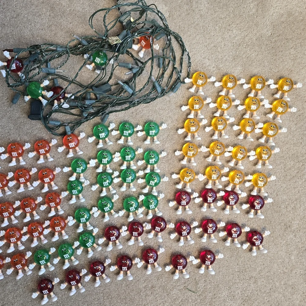 Vintage M&M’s Christmas Plastic Candy Light Covers 80 Covers!